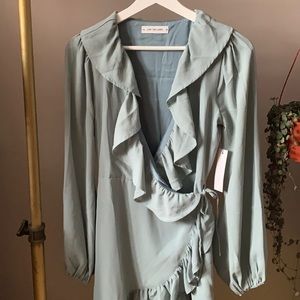 Lani The Label Ruffle Trim Wrap Dress Size XS